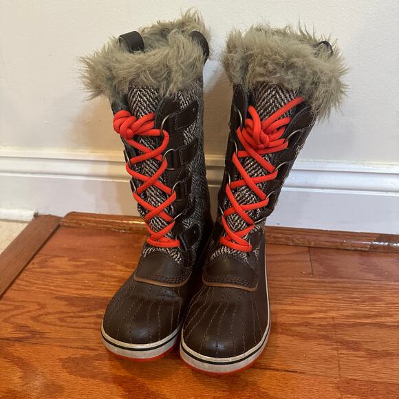 Sorel Tofino Tall Herringbone Fur Winter Boots Women's Sz 6.5 - Picture 5 of 11